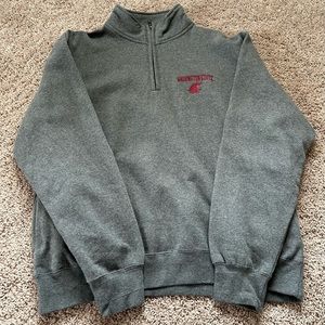 Men’s Washington State Cougars 1/4 Zip Pullover Cotton Polyester Blend Size L